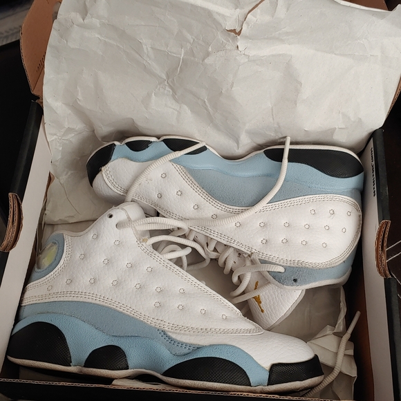 Jordan Kids Sneakers White and Light Blue - Picture 1 of 5